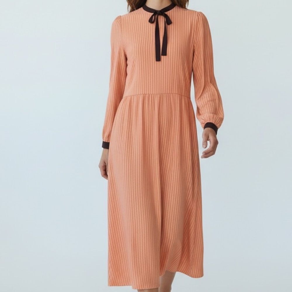 Vintage Christine Von Lumbe  Orange Long Sleeve Dress in Size *SEE MEASUREMENT*